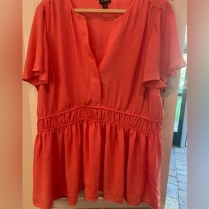 Torrid coral size 2 babydoll style blouse New!